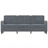 vidaXL 3-Seater Sofa Dark Grey Velvet 180 cm