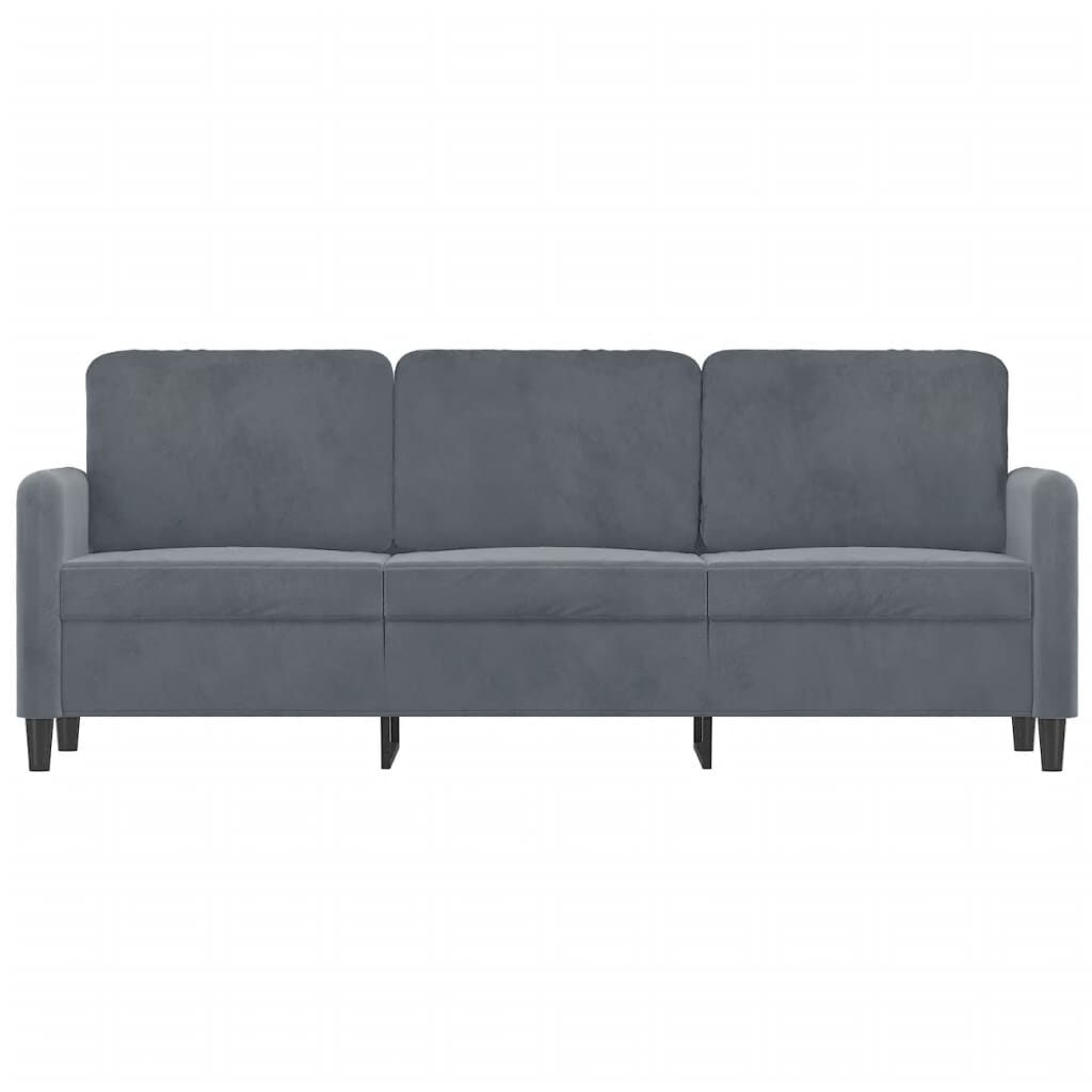 vidaXL 3-Seater Sofa Dark Grey Velvet 180 cm
