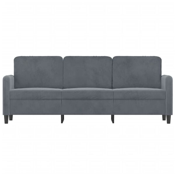 vidaXL 3-Seater Sofa Dark Grey Velvet 180 cm
