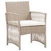 vidaXL Garden Armchairs with Cushions 2 pcs Beige Poly Rattan