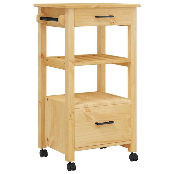 vidaXL Kitchen Trolley MONZA 48x40x90 cm Solid Wood Pine