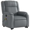 vidaXL Electric Stand up Massage Recliner Chair Grey Faux Leather