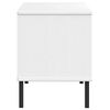 vidaXL Shoe Rack with Metal Legs White 106x35x45 cm Solid Wood OSLO