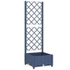 vidaXL Garden Planter with Trellis Blue Grey 40x40x121.5 cm PP