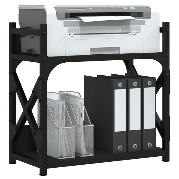 vidaXL Printer Stand 2-Tier Black 40x20x40 cm Engineered Wood