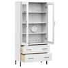 vidaXL Bookcase with Metal Legs White 85x35x172.5 cm Solid Wood OSLO