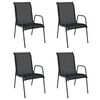 vidaXL Garden Chairs 4 pcs Steel and Textilene Black