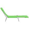 vidaXL Folding Sun Loungers 2 pcs Steel and Fabric Green