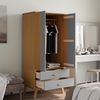 vidaXL Wardrobe OLDEN Grey and Brown 76.5x53x172 cm Solid Wood Pine