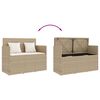 vidaXL Garden Bench with Cushions Beige Poly Rattan