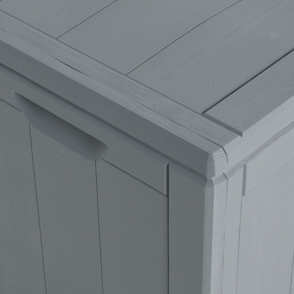 vidaXL Garden Storage Box 270L Grey PP Wood Look