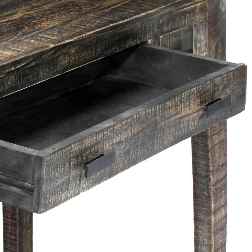 vidaXL Desk Black 110x50x75 cm Solid Mango Wood