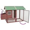 vidaXL Chicken Cage Mocha 170x81x110 cm Solid Pine & Fir Wood