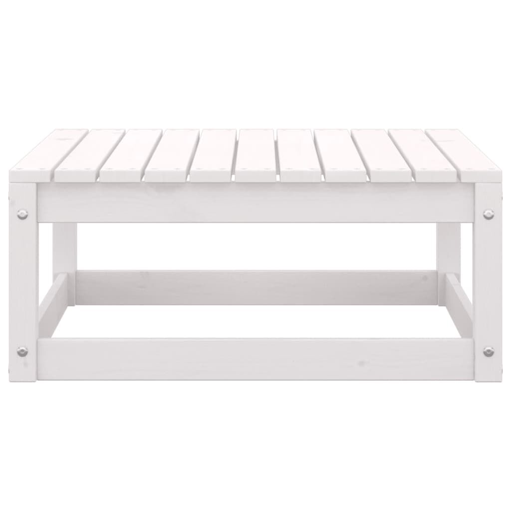 vidaXL 3 Piece Garden Lounge Set with Cushions White Solid Pinewood