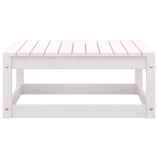 vidaXL 3 Piece Garden Lounge Set with Cushions White Solid Pinewood