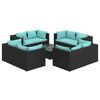 vidaXL 9 Piece Garden Lounge Set with Cushions Poly Rattan Black