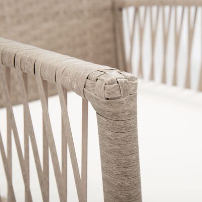 vidaXL Garden Armchairs with Cushions 2 pcs Beige Poly Rattan