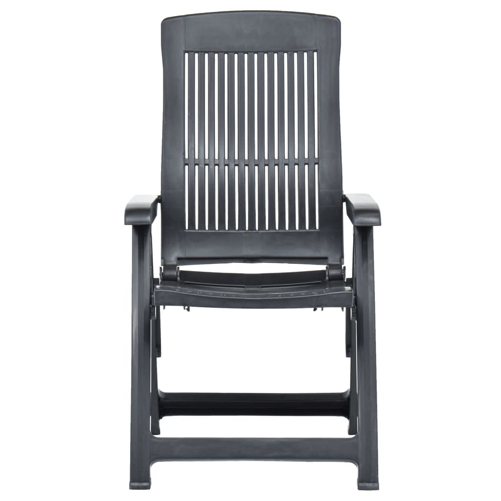 vidaXL Garden Reclining Chairs 2 pcs Plastic Anthracite
