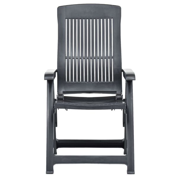 vidaXL Garden Reclining Chairs 2 pcs Plastic Anthracite