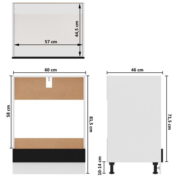 vidaXL Oven Cabinet Lyon Black 60x46x81.5 cm Engineered Wood