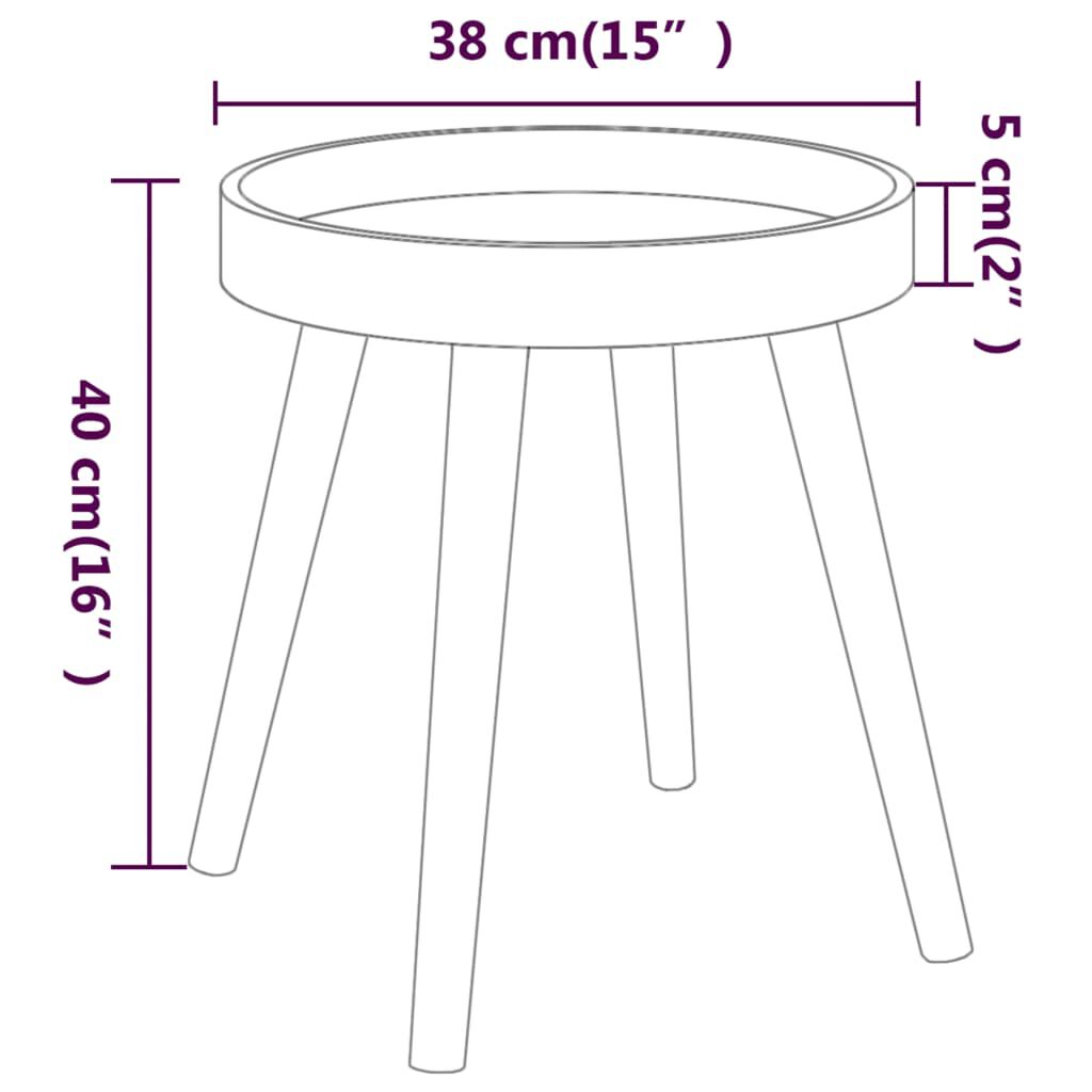 vidaXL Side Table Black 38x38x40 cm Engineered Wood&Solid Wood Pine