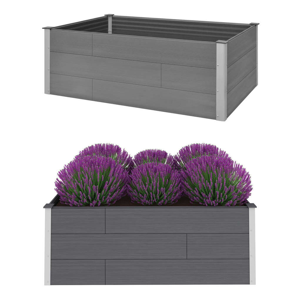vidaXL Garden Raised Bed WPC 150x100x54 cm Grey