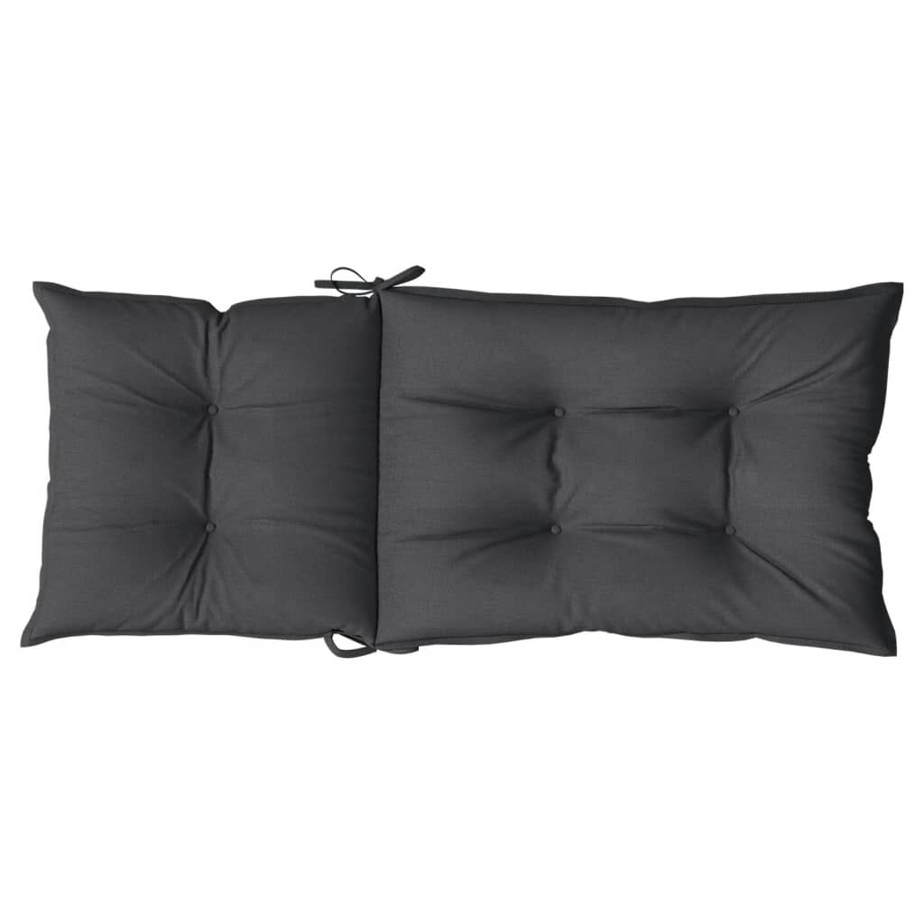 vidaXL Highback Chair Cushions 2 pcs Melange Anthracite 120x50x7 cm Fabric