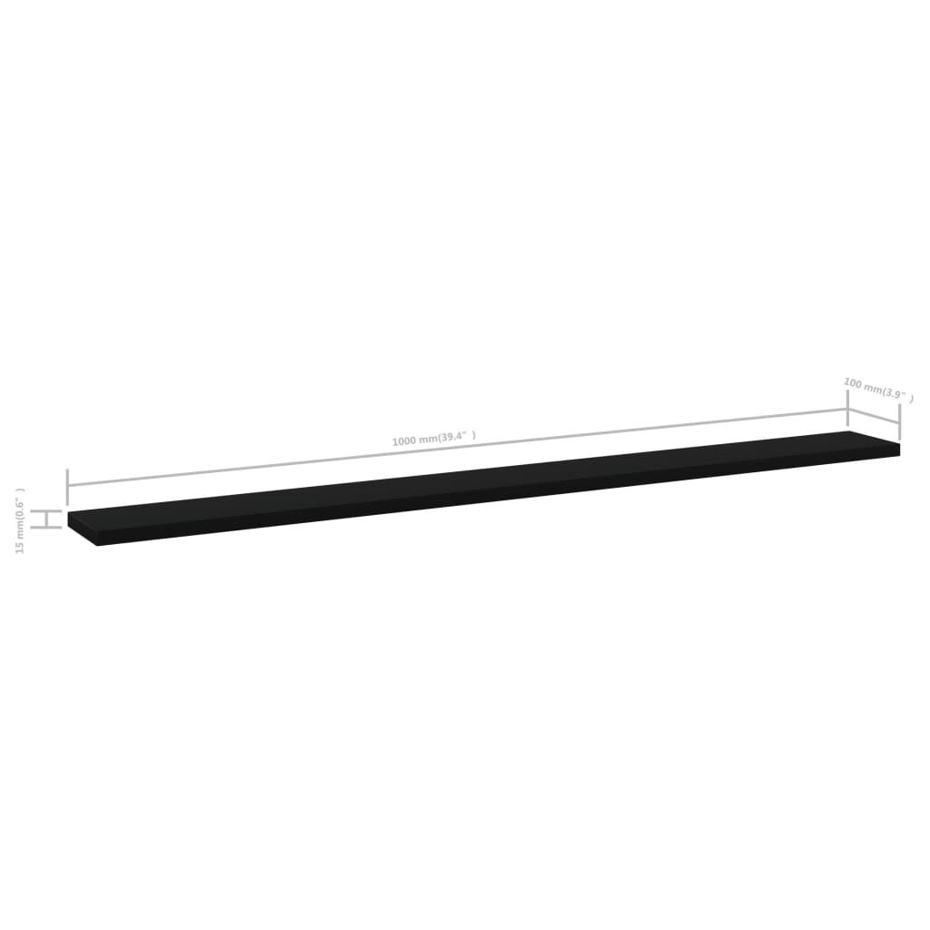 vidaXL Bookshelf Boards 4 pcs Black 100x10x1.5 cm Engineered Wood