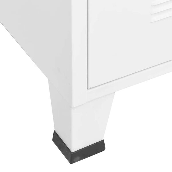 vidaXL Industrial Storage Chest White 75x40x115 cm Metal