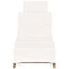 vidaXL Folding Sun Lounger with Cream White Cushion Solid Teak Wood