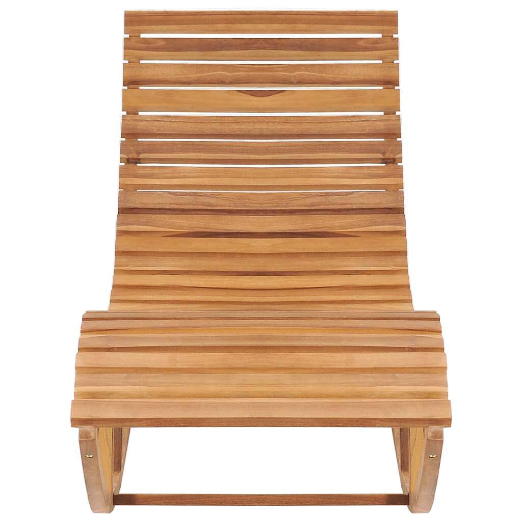 vidaXL Rocking Sun Lounger with Cushion Solid Teak Wood