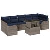 vidaXL Garden Sofa Set with Cushion 8 pcs Grey Poly rattan