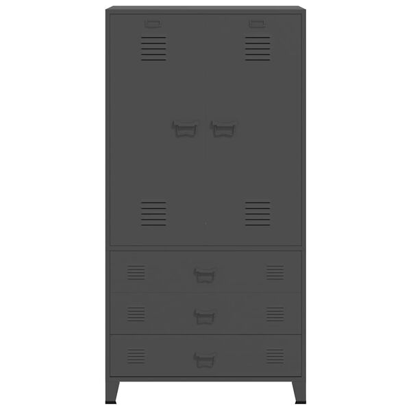 vidaXL Industrial Wardrobe Anthracite 90x50x180 cm Metal
