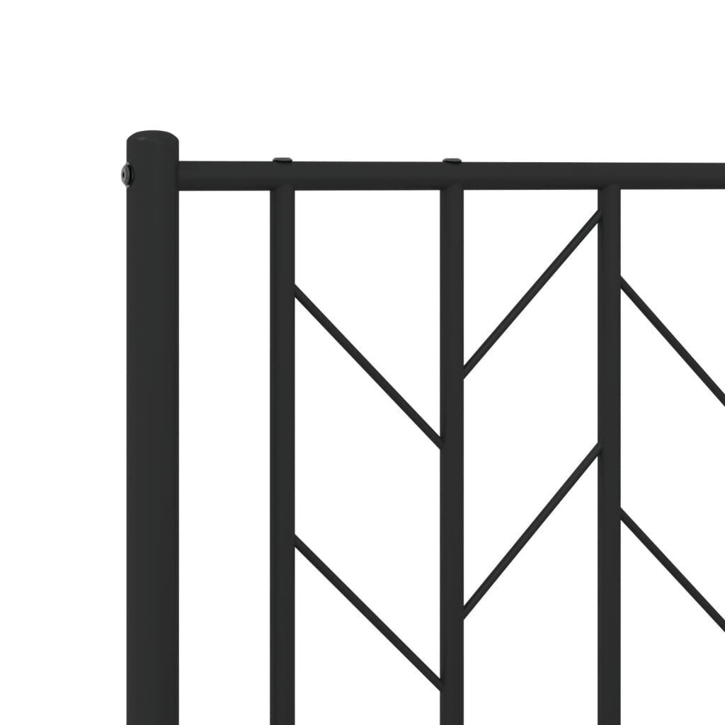 vidaXL Metal Bed Frame without Mattress with Headboard Black 100x200cm