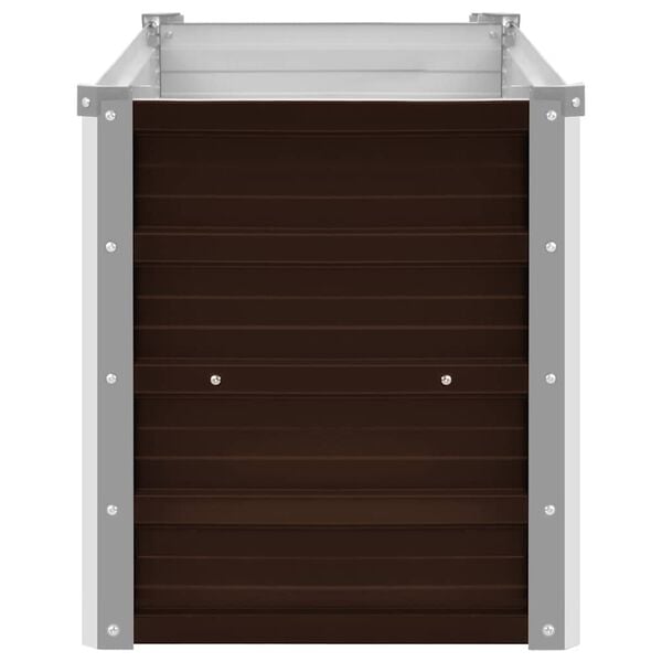 vidaXL Garden Raised Bed Brown 160x40x45 cm Galvanised Steel