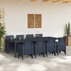 vidaXL Garden Dining Set 9 pcs Anthracite Polt rattan