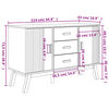 vidaXL Sideboard OLDEN Grey and Brown 114x43x73.5cm Solid Wood Pine