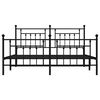 vidaXL Metal Bed Frame without Mattress with Footboard Black 183x213cm