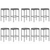 vidaXL 11 Piece Garden Bar Set with Cushions Grey Poly Rattan