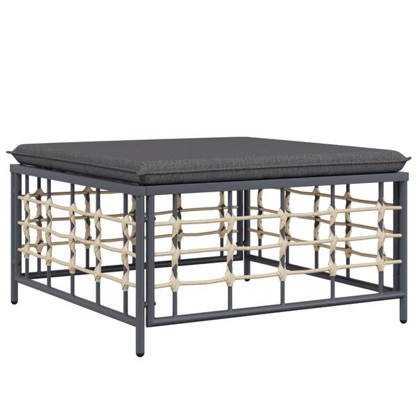 vidaXL 5 Piece Garden Lounge Set with Cushions Anthracite Poly Rattan