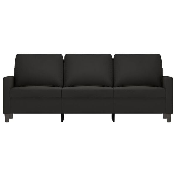 vidaXL 3-Seater Sofa Black 180 cm Velvet