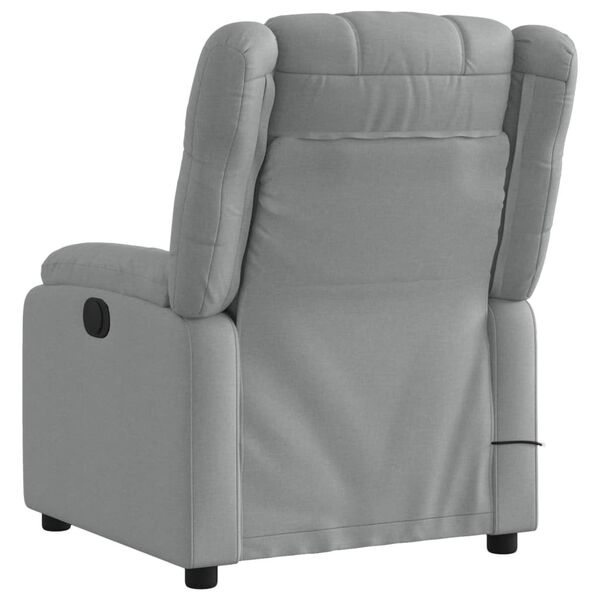 vidaXL Electric Massage Recliner Chair Light Grey Fabric