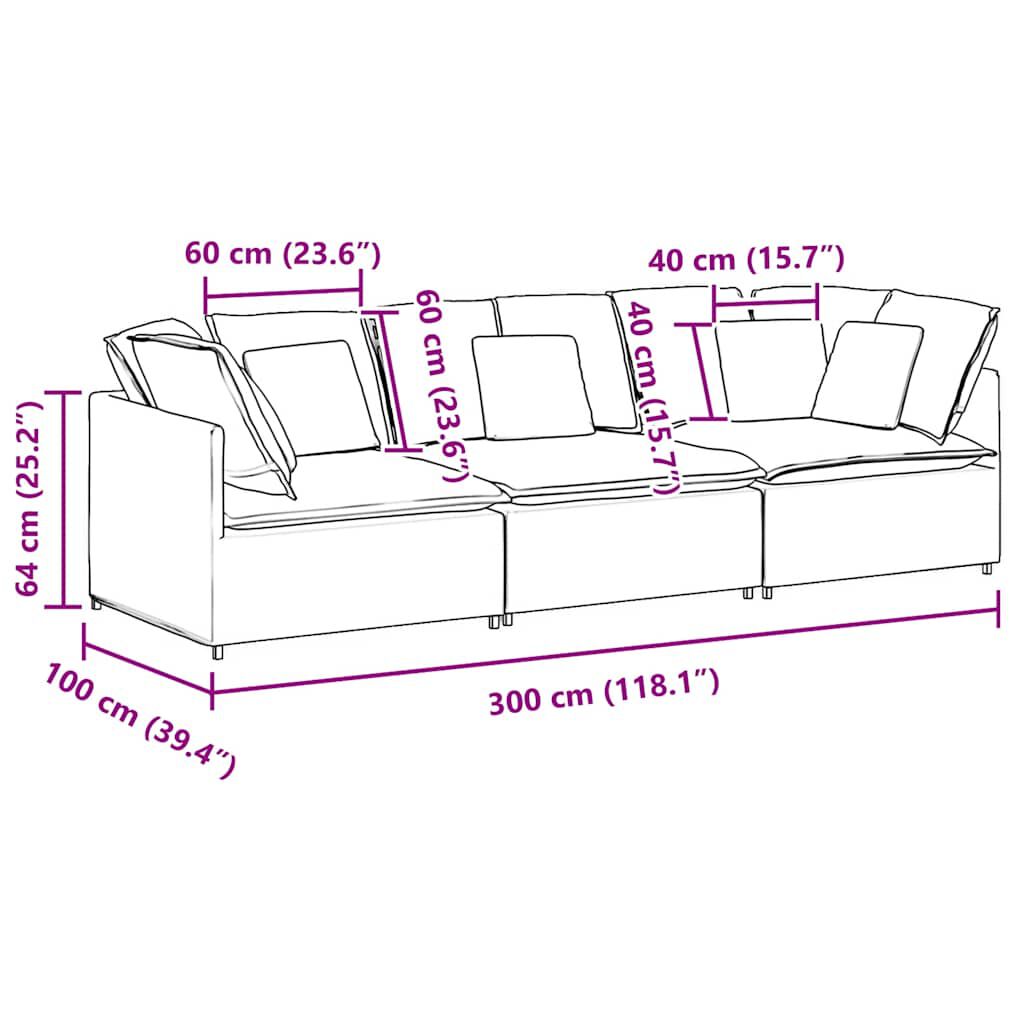 vidaXL Modular Sofa with Cushions Fabric Dark Grey
