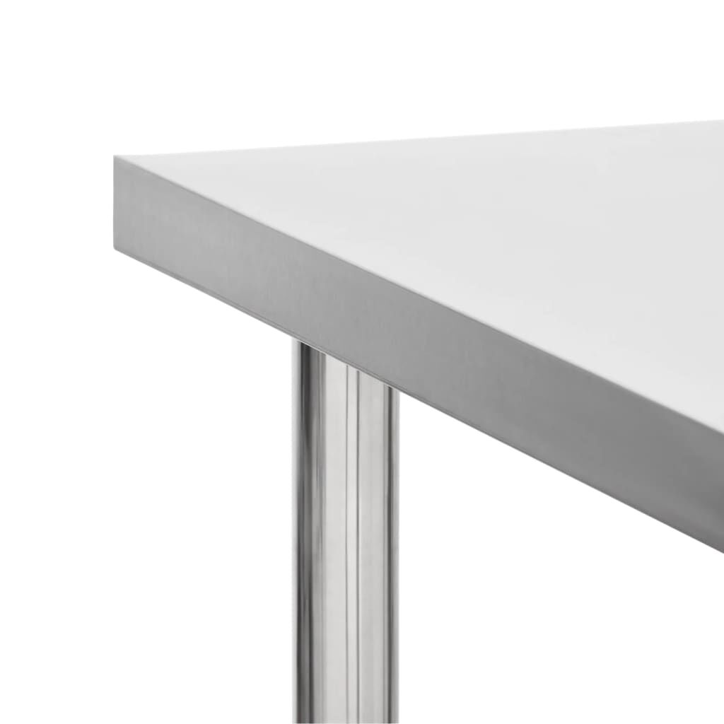 vidaXL Kitchen Work Table with Wheels 100x60x85 cm Stainless Steel