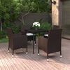 vidaXL 5 Piece Garden Dining Set with Cushions Poly Rattan and Glass