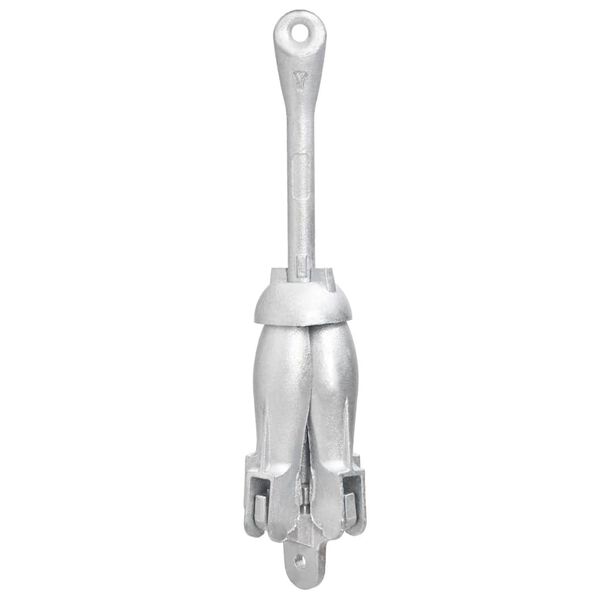 vidaXL Folding Anchor with Rope Silver 3.2 kg Malleable Iron