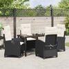 vidaXL Garden Dining Set with Cushion 5 pcs Black Poly Rattan