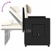 vidaXL Reclining Garden Bench with Cushions Black Poly Rattan