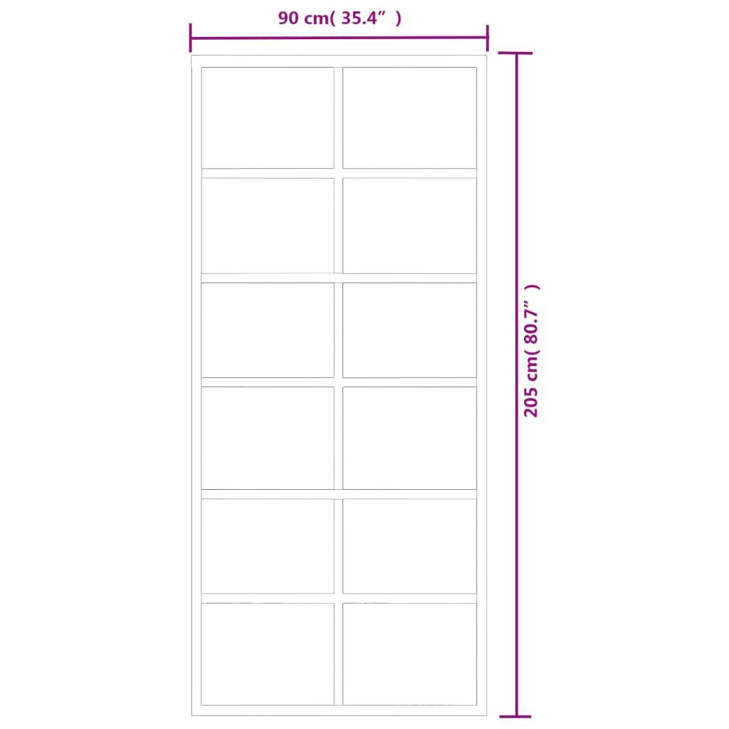 vidaXL Sliding Door ESG Glass and Aluminium 90x205 cm Black