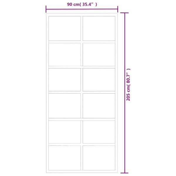 vidaXL Sliding Door ESG Glass and Aluminium 90x205 cm Black